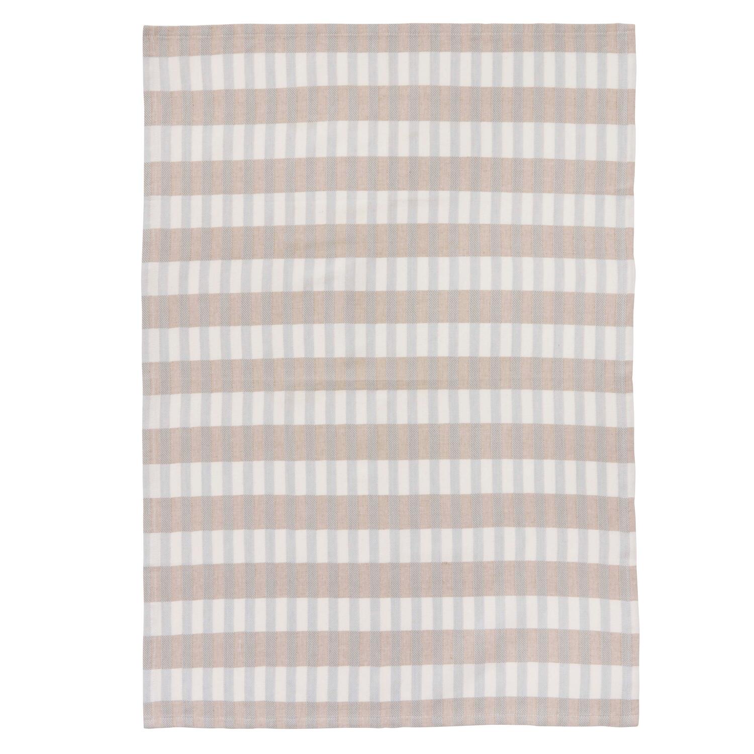 Viskestykke ternet, sand - 50x70 cm.